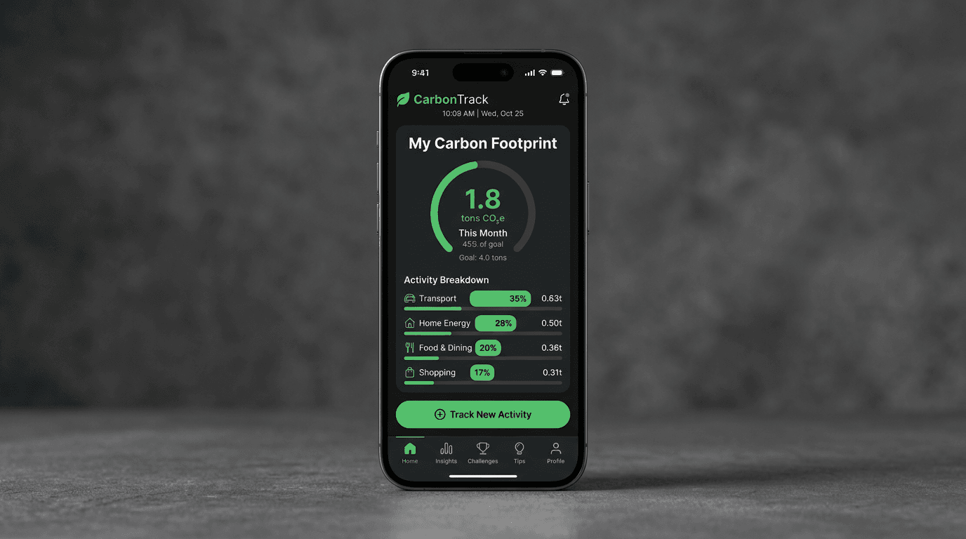 Eco sustainability mobile app mockup